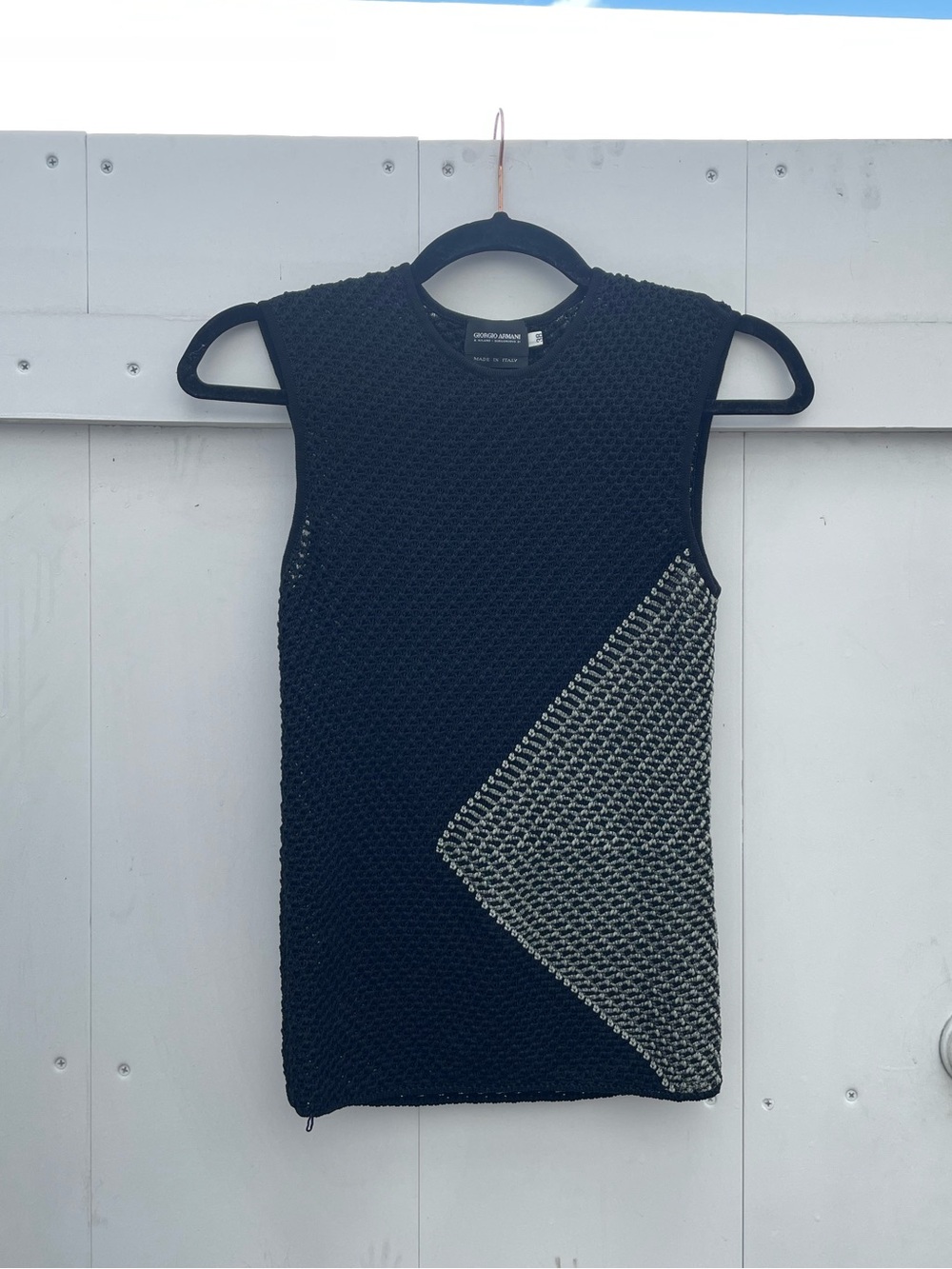 Vintage Giorgio Armani Knit Top with Silver Contrast Panel